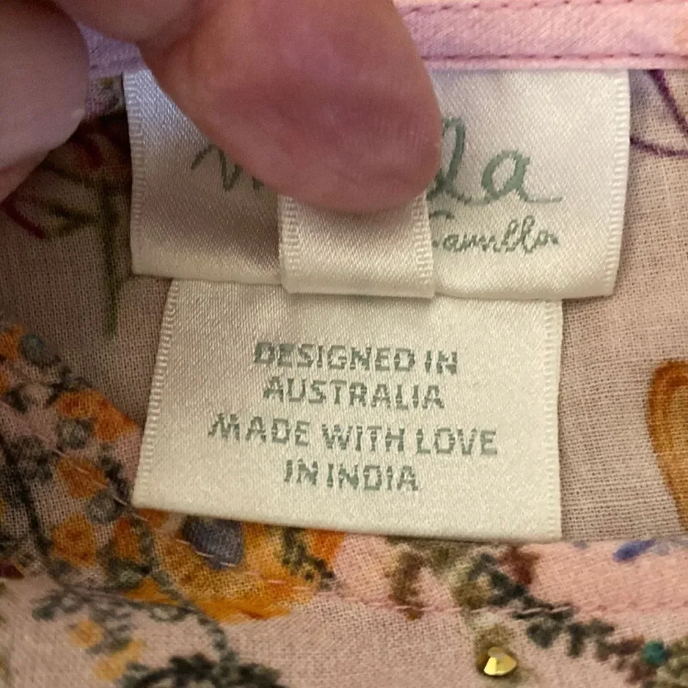 Milla by Camilla NWOT Girls Pink Nature Print Cotton Playsuit. Size 10